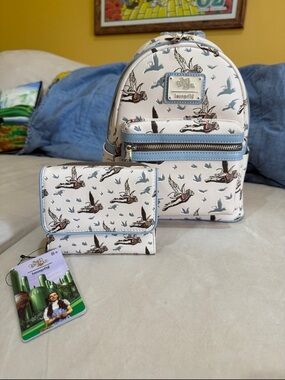 Loungefly Wizard of Oz Flying Monkey Backpack and wallet
